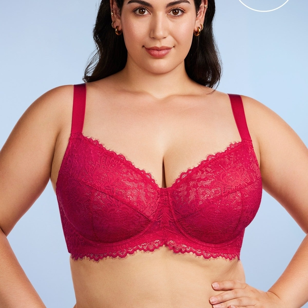*NWT* HSIA Brand Red Lace Underwire Bra Size US 40G/EU 100G